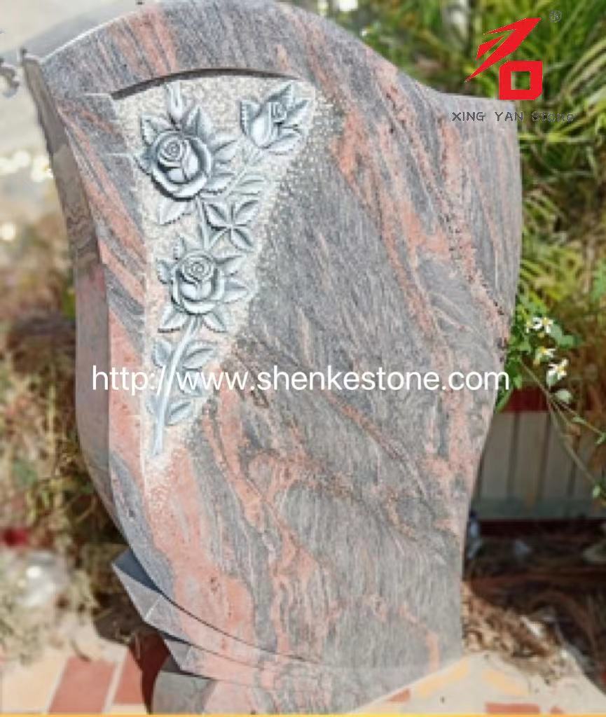 Brazil Red Dragon Granite Granved Rose Headstones Dijual