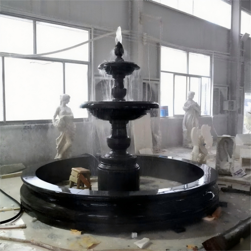 Xingyan Disesuaikan Double-Layer Black Stone Fountain Garden Landscape Mengalir Ornamen Air