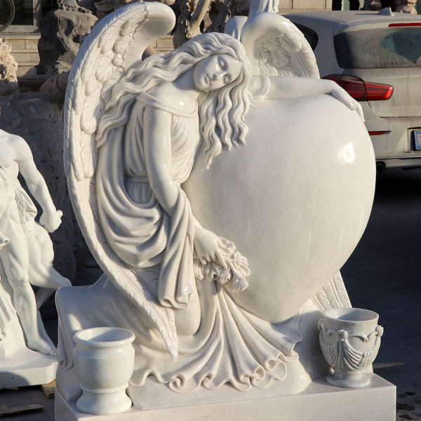 Xingyan White Marble Angel Malaikat Bentuk Hati