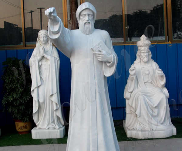 Xingyan White Marble Barat Figure Patung Batu